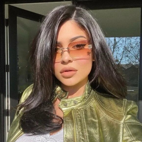 🍒 RARE Chanel Vintage Sunglasses Rhinestone CC Logo Rimless Gradient Iridescent - Picture 2 of 11